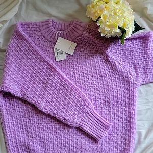 FRNCH Norhen Mock-Neck Sweater Size M/L, Lavender